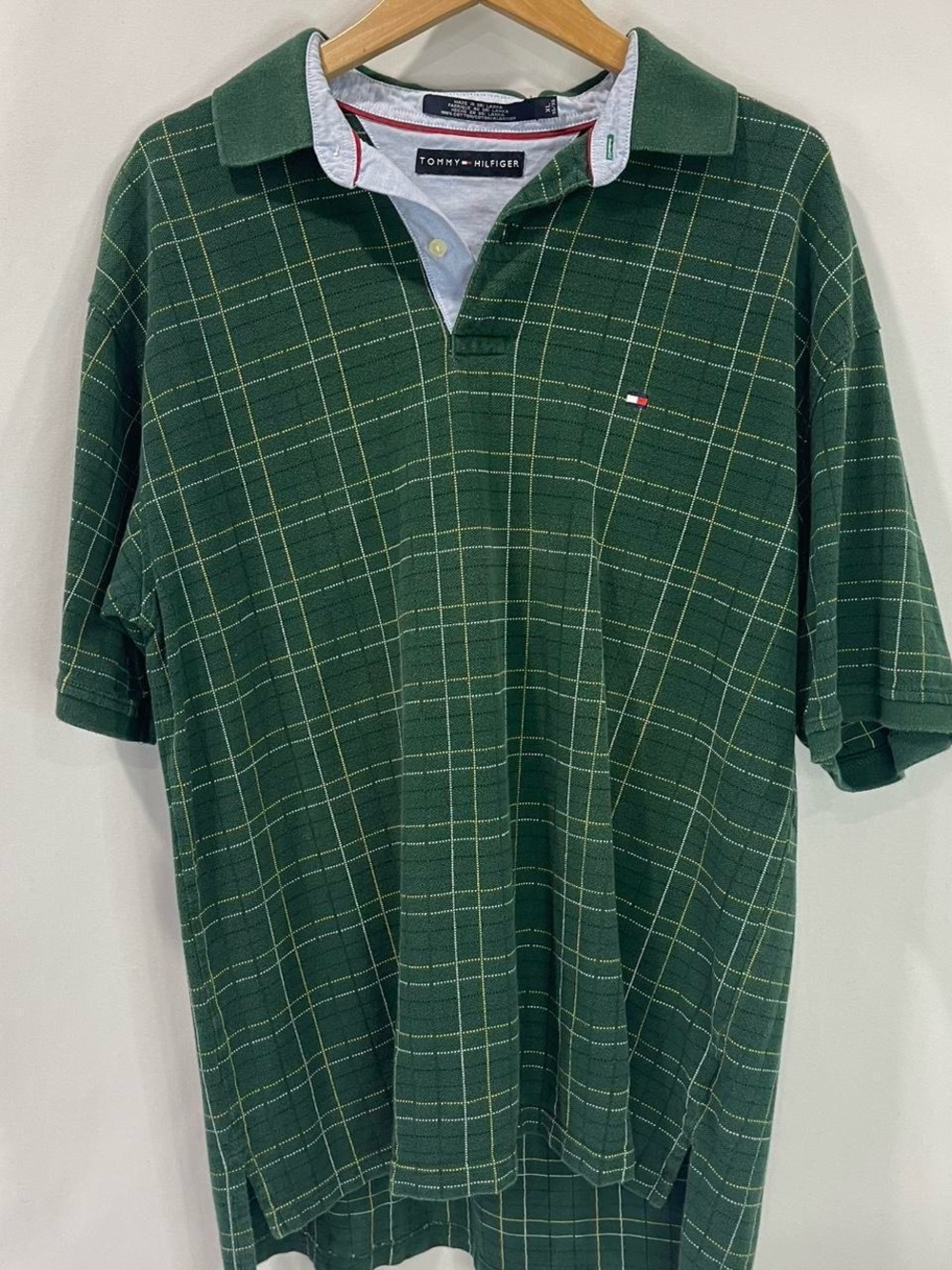 Tommy Hilfiger Green Windowpane Polo Shirt